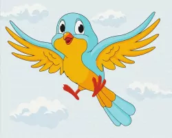 Malowanie po numerach. Ptaszek 40x50cm