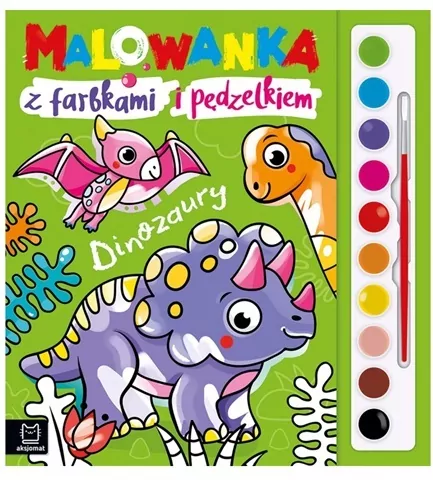 Malowanka z farbkami i pędzelkiem. Dinozaury - tantis.pl