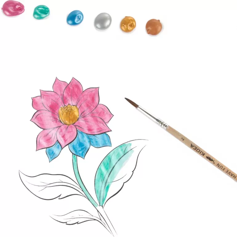 Farby akrylowe metaliczne 12x12ml KIDEA - tantis.pl