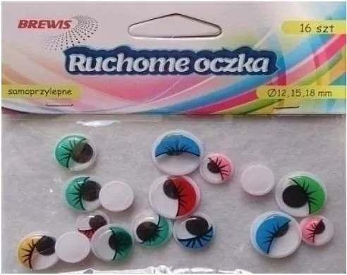 Ruchome oczka z rzęsami. Kolorowe - tantis.pl