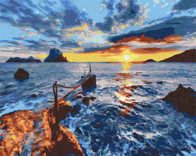 Malowanie po numerach BRUSHME 40x50 cm Na zachodzie słońca - tantis.pl