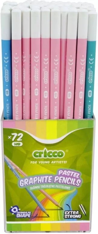 Ołówek trójkątny pastel HB (72szt) CRICCO - tantis.pl