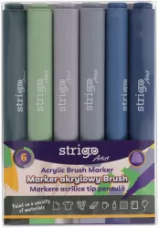 Marker akrylowy Brush 6 kolorów STRIGO