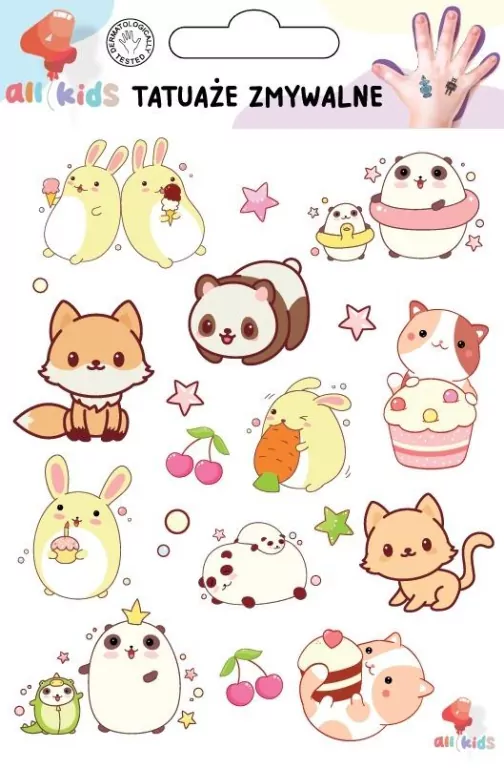 Tatuaże zmywalne dla dzieci Sweet kawaii cute - tantis.pl