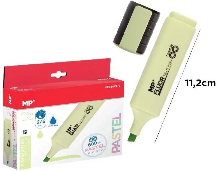 Zakreślacz pastelowy limonkowy (12szt) - tantis.pl