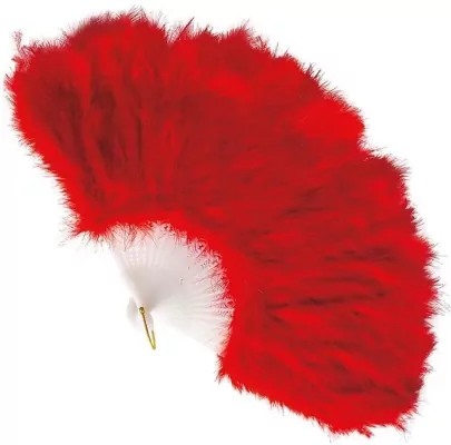 Czerwony elegancki wachlarz z piór