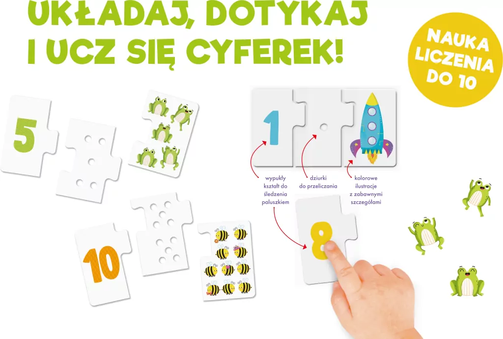 Cyferki. Puzzle sensoryczne. Kapitan Nauka - tantis.pl