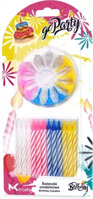 Świeczki urodzinowe spiralne 6,5cm