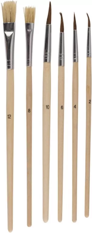 Pędzle drewniane 6 sztuk - tantis.pl