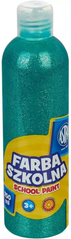Farba szkolna naturalna tempera 250 ml brokatowa zielona (jadeit) - tantis.pl
