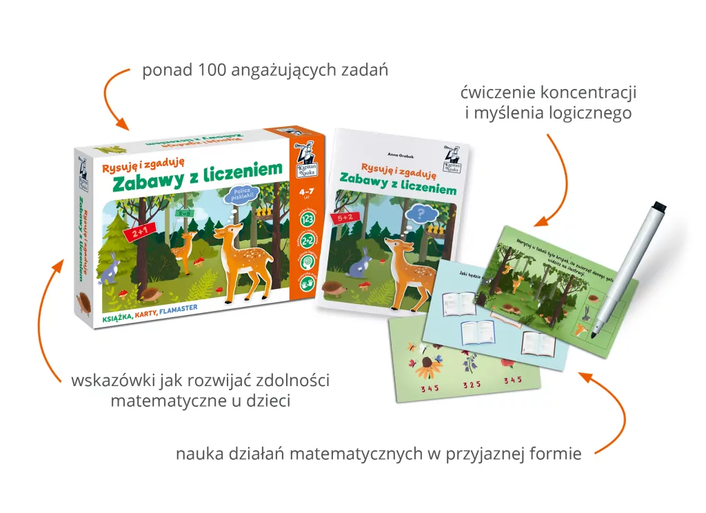 Zabawy z liczeniem. Rysuję i zgaduję. Kapitan Nauka - tantis.pl