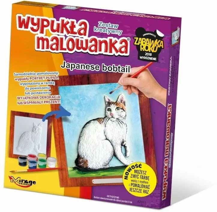 Wypukła malowanka. Kot Japanese Bobtail - tantis.pl