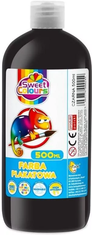 Farba plakatowa czarna 500ml - tantis.pl