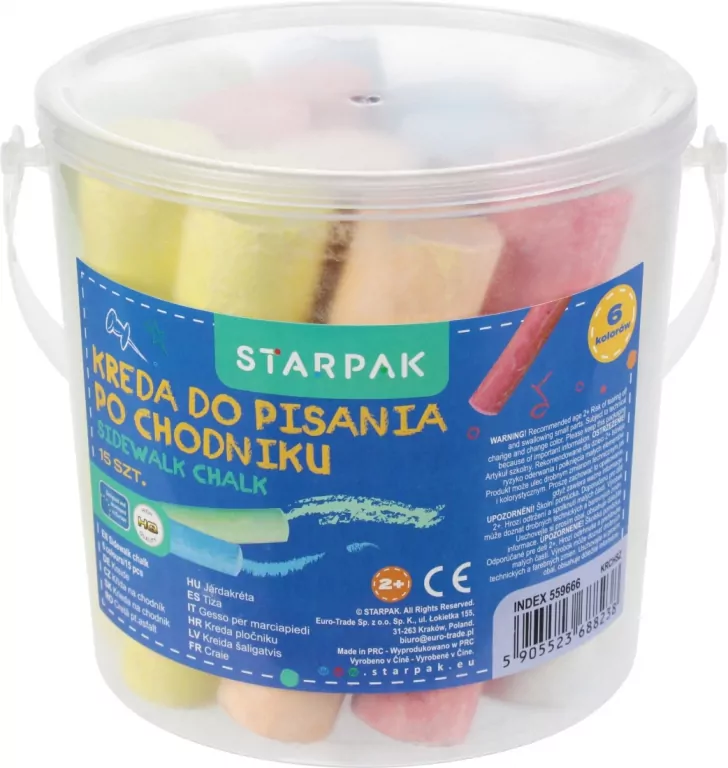 Kreda chodnikowa 6kol w wiaderku - tantis.pl