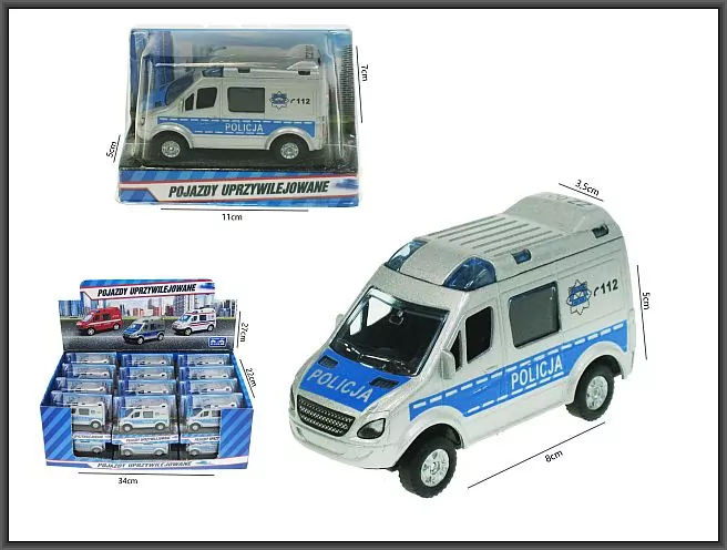Mini Van Policja 8cm - tantis.pl