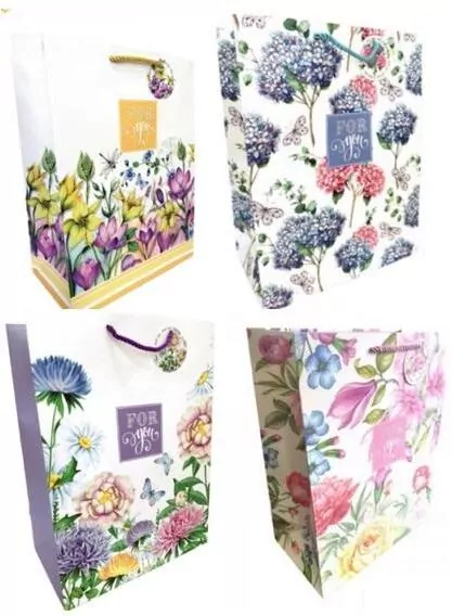 Torebka ozdobna matowa 30x40x17cm mix FRESH - tantis.pl