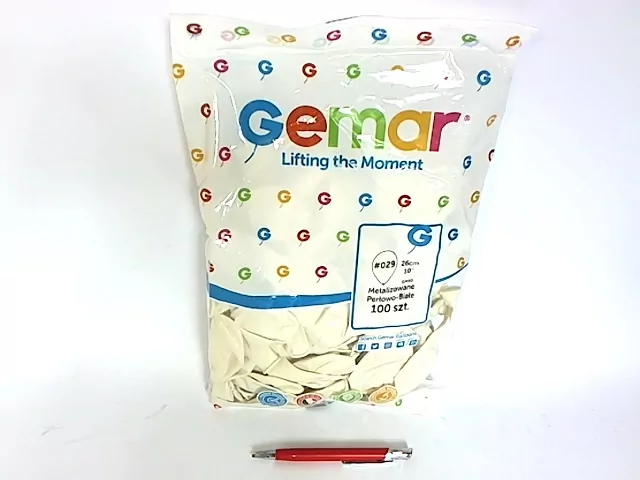 Balony metaliczne perłowo-białe 25 cm - tantis.pl