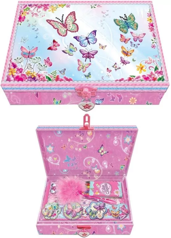 Notatnik w szkatułce z acesoriami motylki - tantis.pl