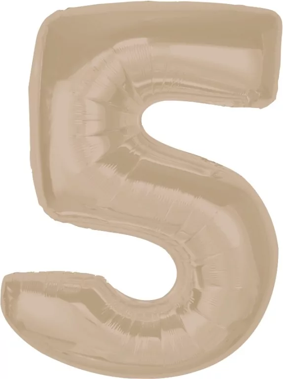 Balon foliowy Smart cyfra 5 matowa latte 92cm - tantis.pl