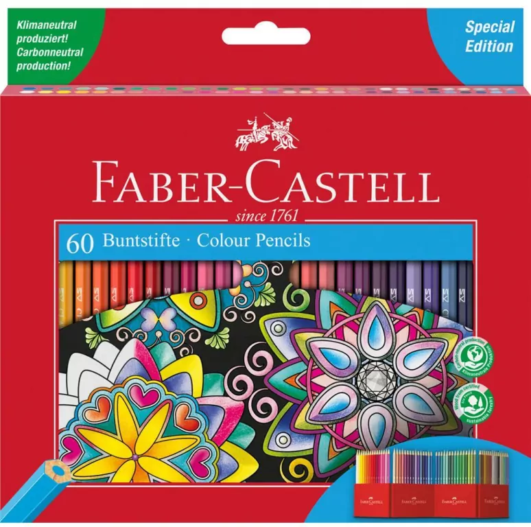 Kredki ołówkowe Faber-Castell, 60 kolorów - tantis.pl