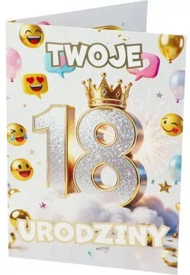 KARNET URODZINY 18 B6 Z KOP ZLO NER A-018 FOL - tantis.pl