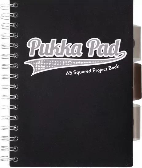 Kołozeszyt A5. Pukka Pad. Project Book. Black & Grey - tantis.pl