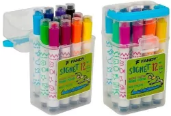 Marker Signet z pieczątką, 12 kolorów