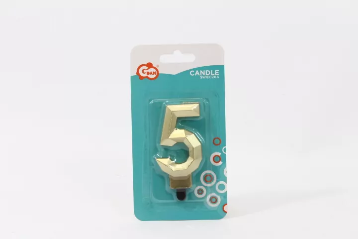 Świeczka Cyfra 5 Diament 7.6cm - tantis.pl