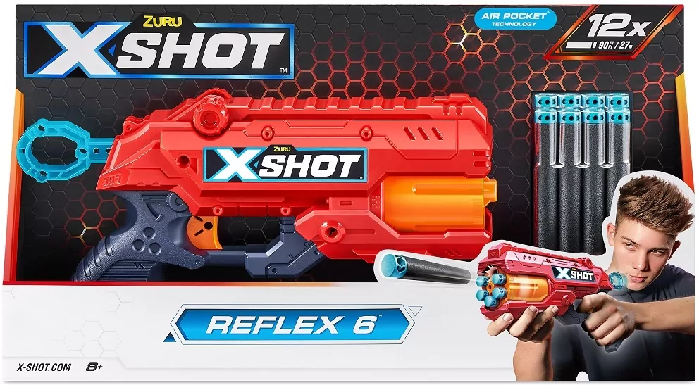 X-Shot. Wyrzutnia pomarańczowa. Excel Reflex, 12 strzałek - tantis.pl