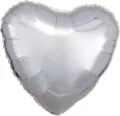 Balon foliowy metalik srebrny serce luzem 43cm - tantis.pl