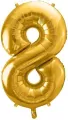 Balon foliowy 8. Złoty 86cm - tantis.pl