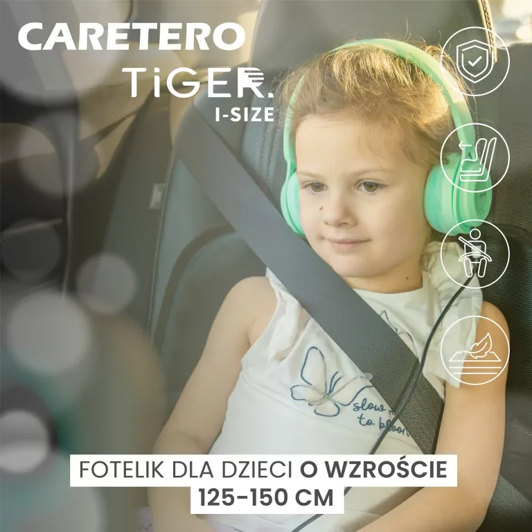 Caretero Fotelik Tiger czarny (125-150cm) - tantis.pl