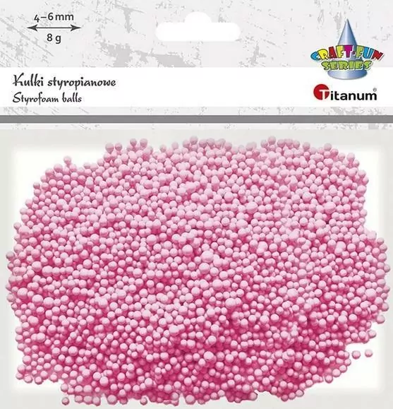 Kulki styropianowe 8g różowe mix 4-6mm - tantis.pl