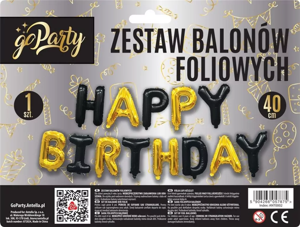 Zestaw balonów foliowych Happy Birthday mix - tantis.pl