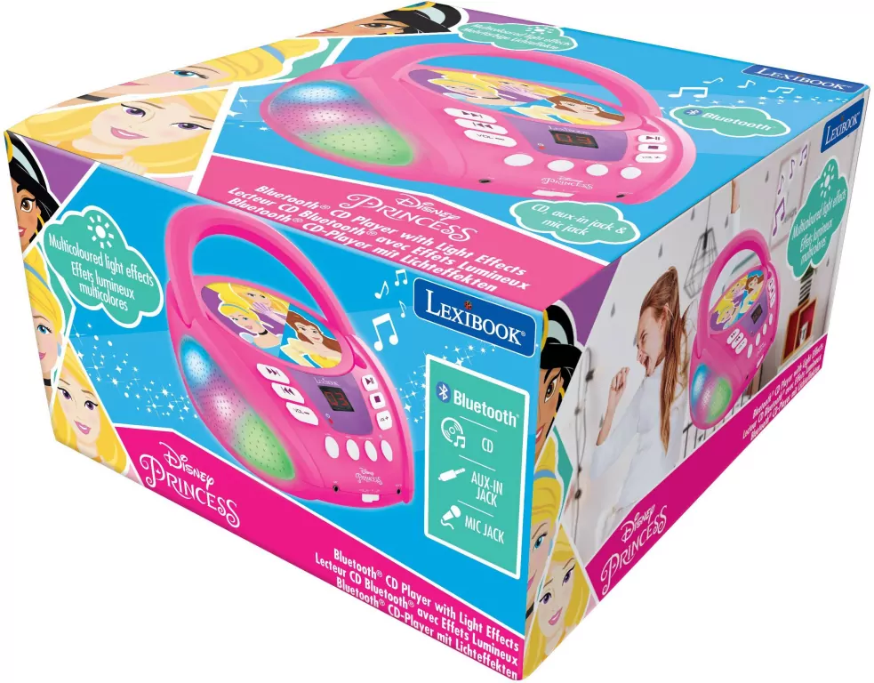 Odtwarzacz CD Bluetooth z efektami świetlnymi. Księżniczki - tantis.pl