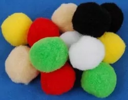 Pompony poliestrowe 40 mm. Mix kolorów