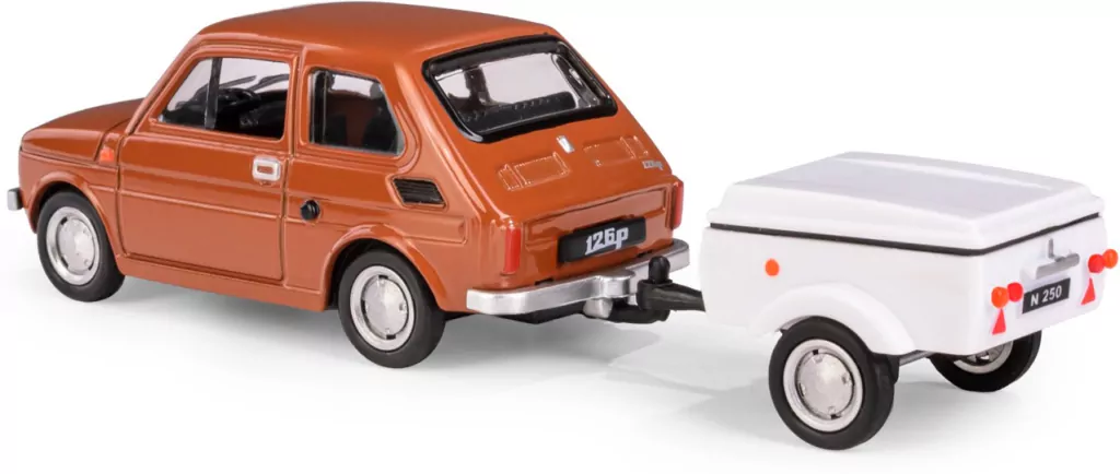 Fiat 126p + przyczepa Niewiadów Krótka brązowy - tantis.pl