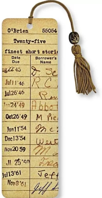 Zakładka do książki. Karta biblioteczna Vintage - tantis.pl