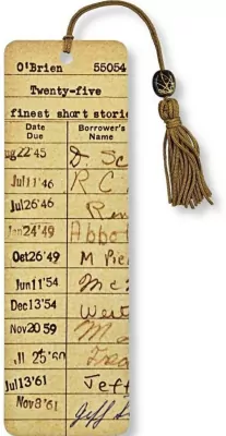 Zakładka do książki. Karta biblioteczna Vintage