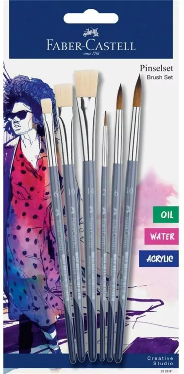 Pędzelki kreatywne 6szt FABER CASTELL - tantis.pl