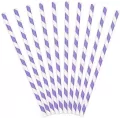 Słomki papierowe liliowy 19,5cm 10szt - tantis.pl