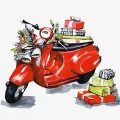 Malowanie po numerach - Świąteczny motocykl 30x30 - tantis.pl