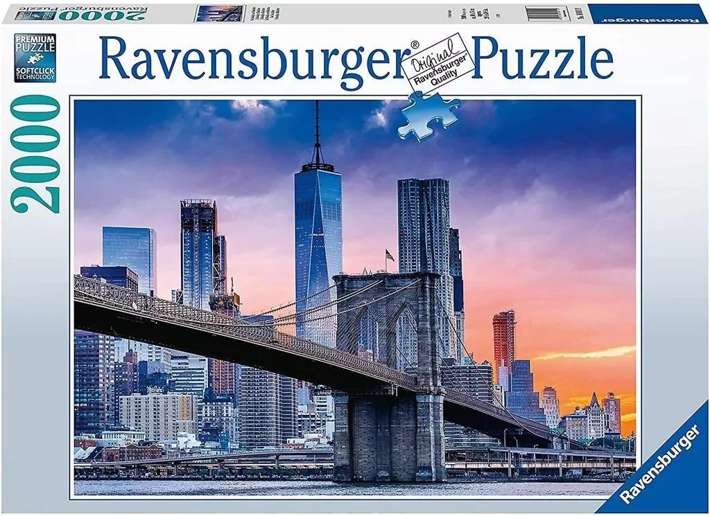 Puzzle 2000. Widok na Manhattan i Most Brooklyn. Ravensburger - tantis.pl