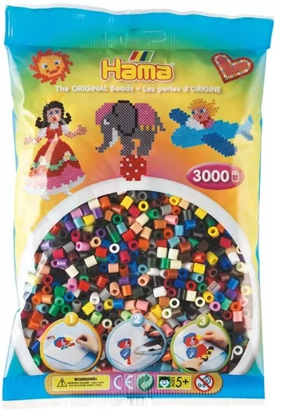 Hama Midi Koraliki w woreczku 3000 pastelowe - tantis.pl