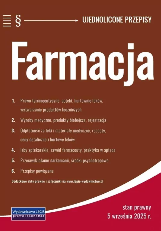 Farmacja - ujednolicone przepisy - tantis.pl