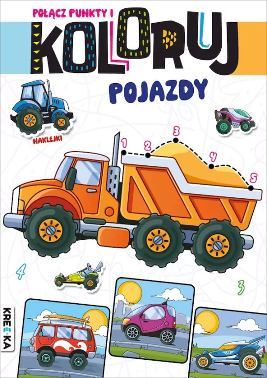Połącz punkty i koloruj pojazdy - tantis.pl