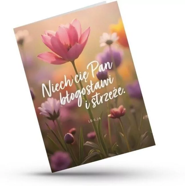 Kartka składana - Niech Cię Pan - tulipan - tantis.pl