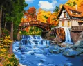 Malowanie po numerach - Domek z młynem 40x50cm - tantis.pl
