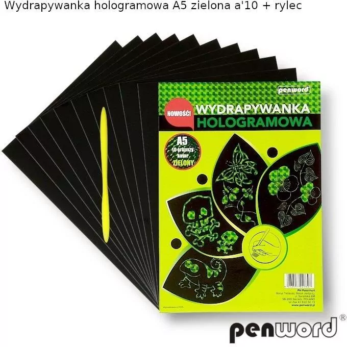 Wydrapywanka hologramowa A5 zielona - tantis.pl