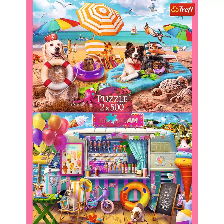 Puzzle 2x500 Wakacyjny czas TREFL - tantis.pl